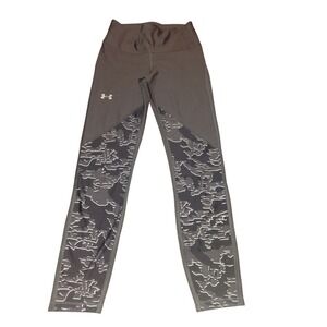Under Armour HeatGear Compression Leggings Gray Camo Pattern Womens Small SM